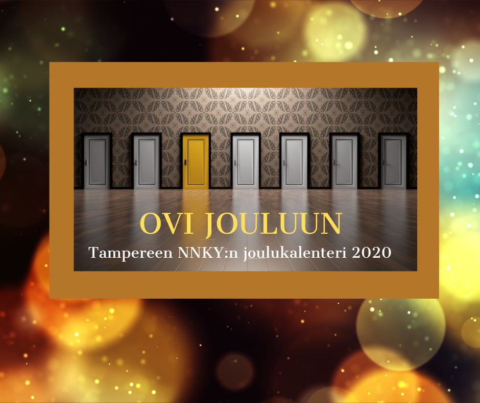 Tyhjän huoneen perällä 7 ovea, joista 6 valkoista ja 1 keltainen